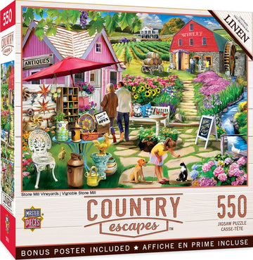 Masterpieces 550 Piece Jigsaw Puzzle For Adults, Family, Or Kids - Stone Mill Vineyards - 18''X24''