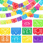 Zhanmai 5 Packs Mexican Party Banners, Papel Picado Banner Set, 10 Patterns, 80 ft, Plastic, Rectangular, Multi Colored, Fiesta,