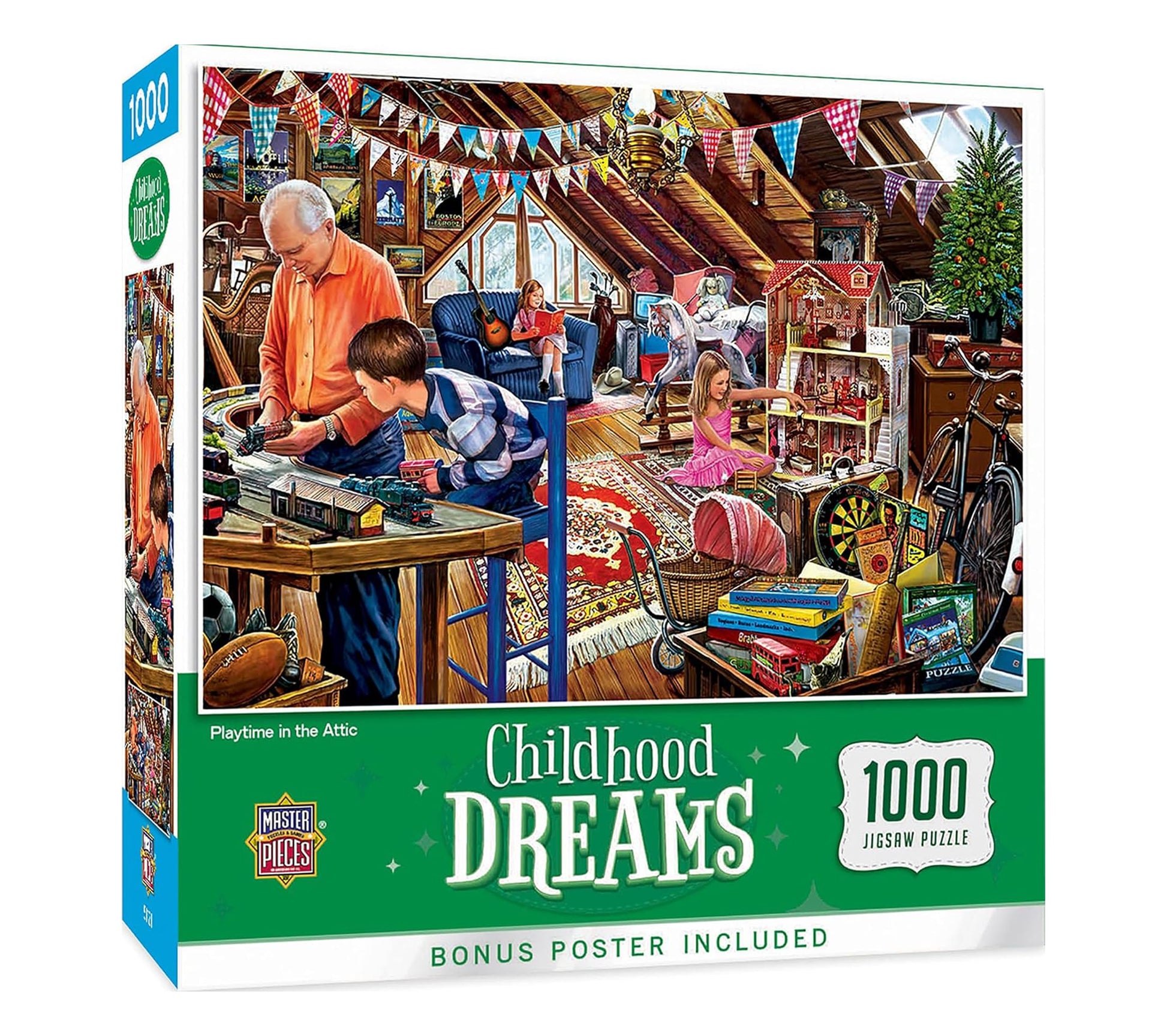 MasterPieces - 1000 Piece Jigsaw Puzzle, Playtime in The Attic, Fun for Adults, Family, Kids, Matte Finish, 19.25 x 26.75