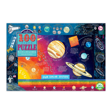 eeBoo: Solar System 100 Piece Puzzle  Perfect Project for Little Hands  Aids in Development of Pattern  Shape  and Color Recognition  Offers Children a Challenge  Perfect for Ages 5 and up