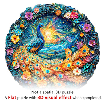 Wooden Puzzles for mature-themeds  Unique Animal Shaped mature-themeds Puzzle  Peacock Wooden Jigsaw Puzzles mature-themed  Challenging Creative Gifts Family Games 11.4 * 11.4in 200pcs