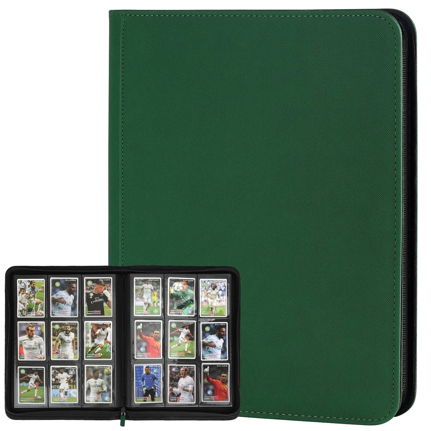 Trading Card Binder 9 Pocket  GERMUN PU Cover Card Binder for 360 Cards  enhanced Trading Card Holder Folders  Double Sided Pocket Card Album for MTG  TCG (DARKGREEN)