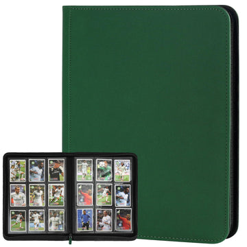 Trading Card Binder 9 Pocket  GERMUN PU Cover Card Binder for 360 Cards  enhanced Trading Card Holder Folders  Double Sided Pocket Card Album for MTG  TCG (DARKGREEN)