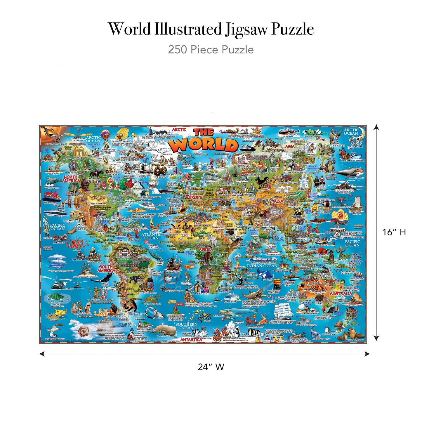Maestral World Illustrated 250 Piece Jigsaw Puzzle