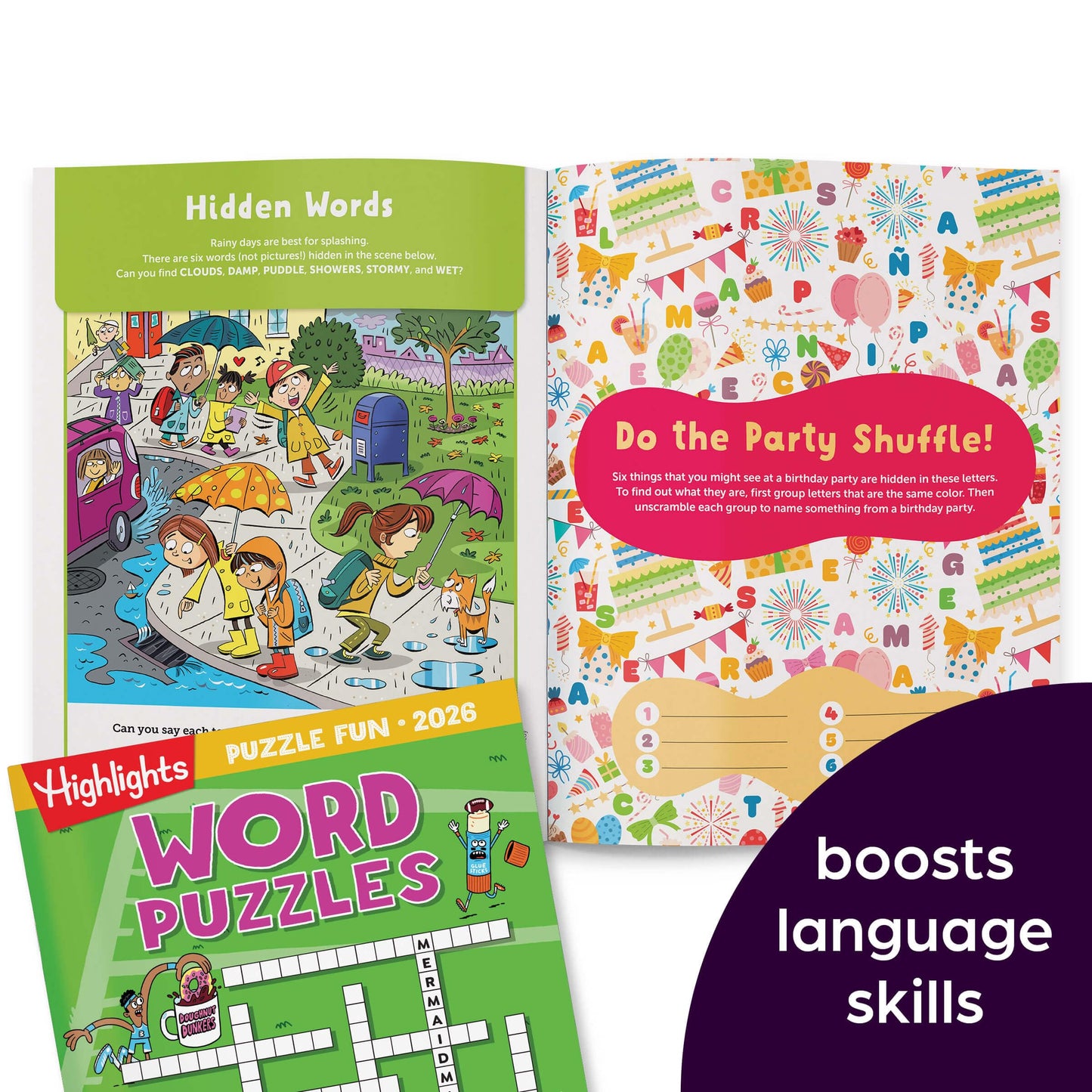 2026 Puzzle Fun Activity Book Gift Set for Kids 6 and Up, 4 Fun Books with Brain Teasers, Mazes, Word Games and More, Travel Act