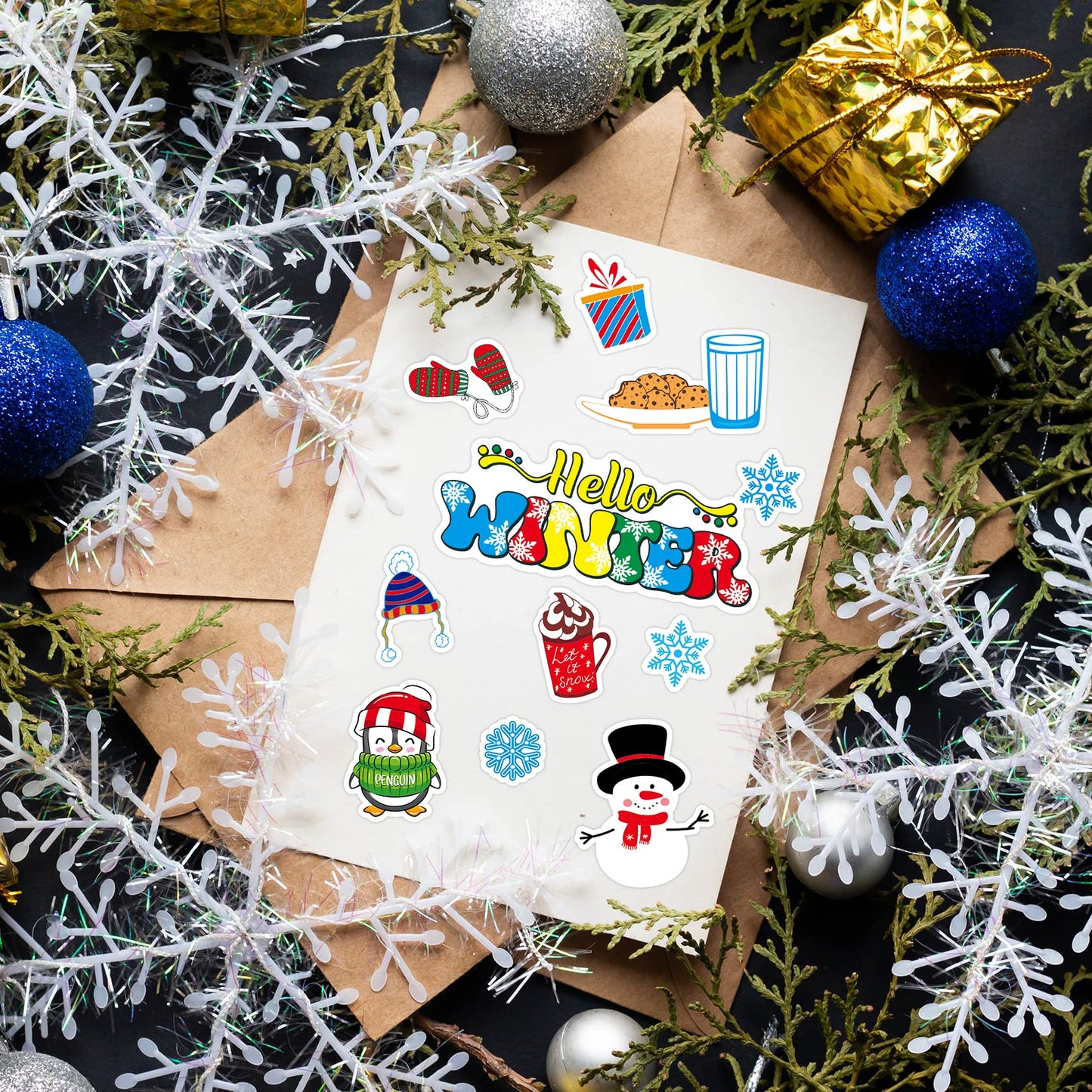 Miss Fantasy Winter Stickers For Kids Winter Holiday Snowflake Snowman Stickers Hello Winter Stickers For Envelopes Gifts Crafts Scrapbooking Winter Holiday Sticker Bulk For Teachers School Classroom