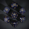 UDIXI 7PCS Gemstone DND Dice Set, Blue Sandstone D&D Multifaceted Diamond-Cut Polyhedral Dice Set with Gift Case for Dungeons an