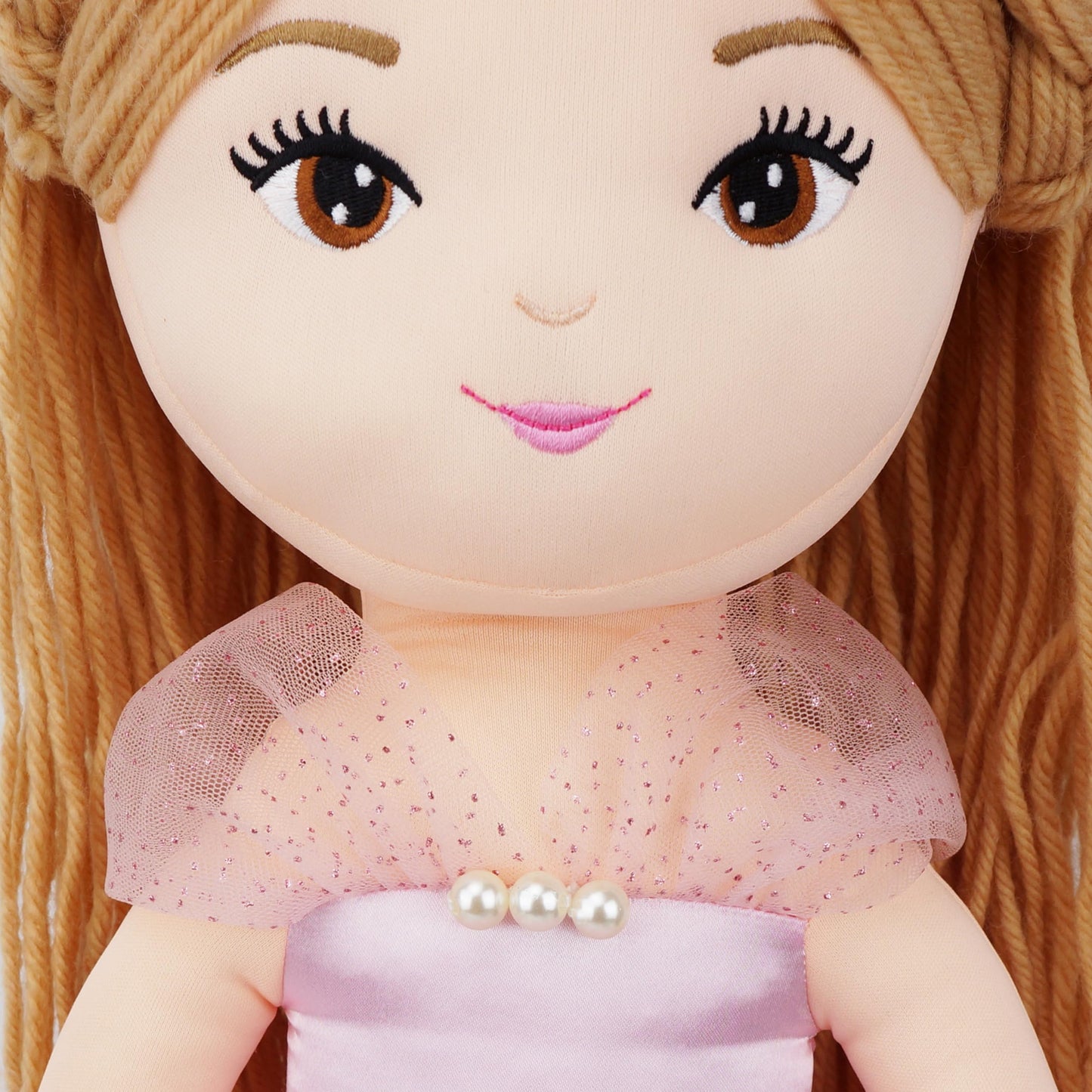 June Garden 30" XL Princess Seraphina Rag Doll - Adorable Soft Stuffed Doll for Girls in Pink Dress