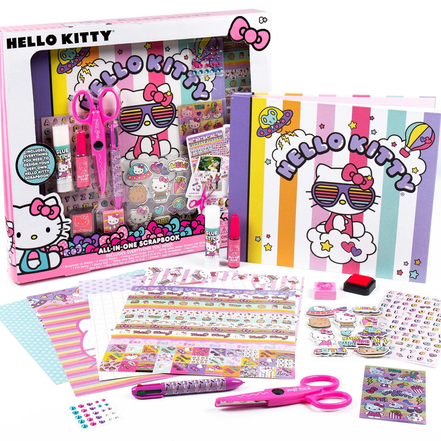 Hello Kitty All-in-One DIY , Design Your Own Scrapbook with Over 250 Essentials, Great Hello Kitty Toys for Weekend Activity, Ph