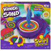 Kinetic Sand, Swirl N Surprise Playset with 2lbs of Play Sand, Including Red, Blue, Green, Yellow and 4 Tools, Sensory Toys for 