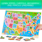 Montessori Mama USA Map Puzzle & World Continents Puzzle - Educational Wooden Toy for Kids, Engaging Learning Activity