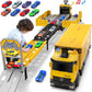 Carrier Truck Race Track Kids Toys, Foldable 3 Layer Car Race Track Playset, Toy Truck Transport Car Carrier & 8 Race Cars, Truck Car Toddlers Toys B-Day Gifts For Age 3 4 5 6+ Years Old Boys Girls