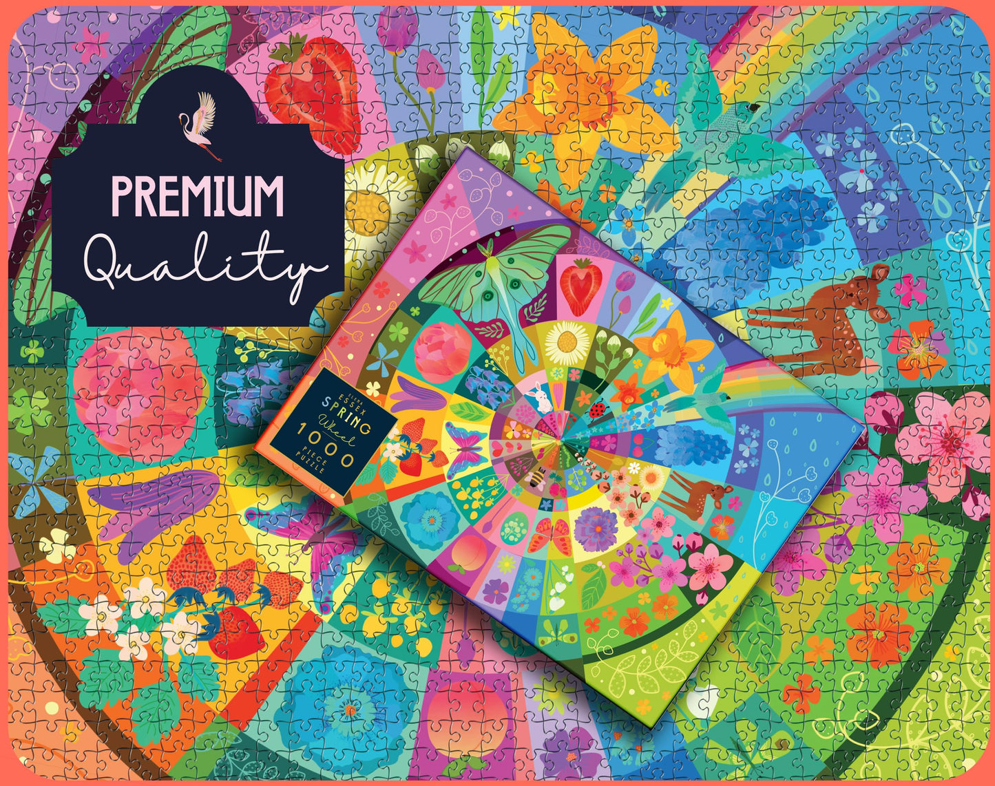 Elena Essex Puzzles 1000 Pieces - Spring Wheel, Jigsaw Puzzles 1000 Pieces, Spring Puzzle, Color Spring Summer Flower, Size 28 x