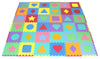 Prosource Kids Foam Puzzle Floor Play Mat With Shapes & Colors 36 Tiles, 12'X12' And 24 Borders