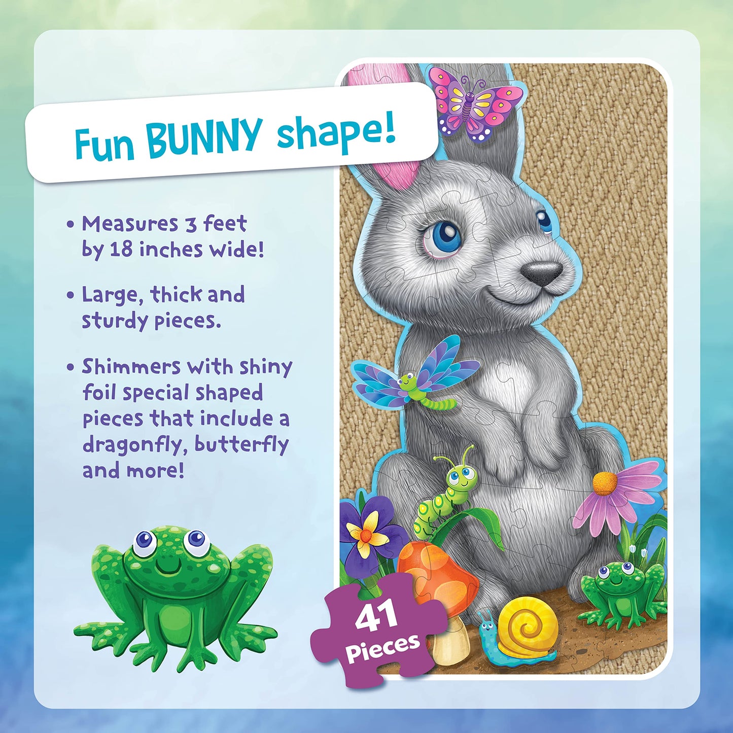 Peaceable Kingdom Shimmer & Glitter Fairy Floor Puzzle – 50Pc Giant Floor Puzzle For Kids Ages 5 & Up – Fun-Shaped Puzzle Pieces – Great For Classrooms