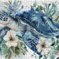 Sea Turtle Puzzles Flower Puzzle For Adults 1000 Pieces, Animal Art Jigsaw Puzzles 1000 Pieces Nature Puzzle, Fantasy Green Turtle Painting Puzzle