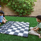 Swooc Games - 2-In-1 Reversible Giant Checkers & Tic Tac Toe Game ( 4Ft X 4Ft ) - 100% High Density Eva Foam Mat & Pieces - Extr
