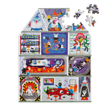 Mudpuppy House On Mars 100 Piece House-Shaped Puzzle