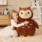 EARTHSOUND Giant Owl Plush Toy - Jumbo 23" Dark Brown Soft Polyester Stuffed Animal, Model 2236533, Perfect Gift for Kids