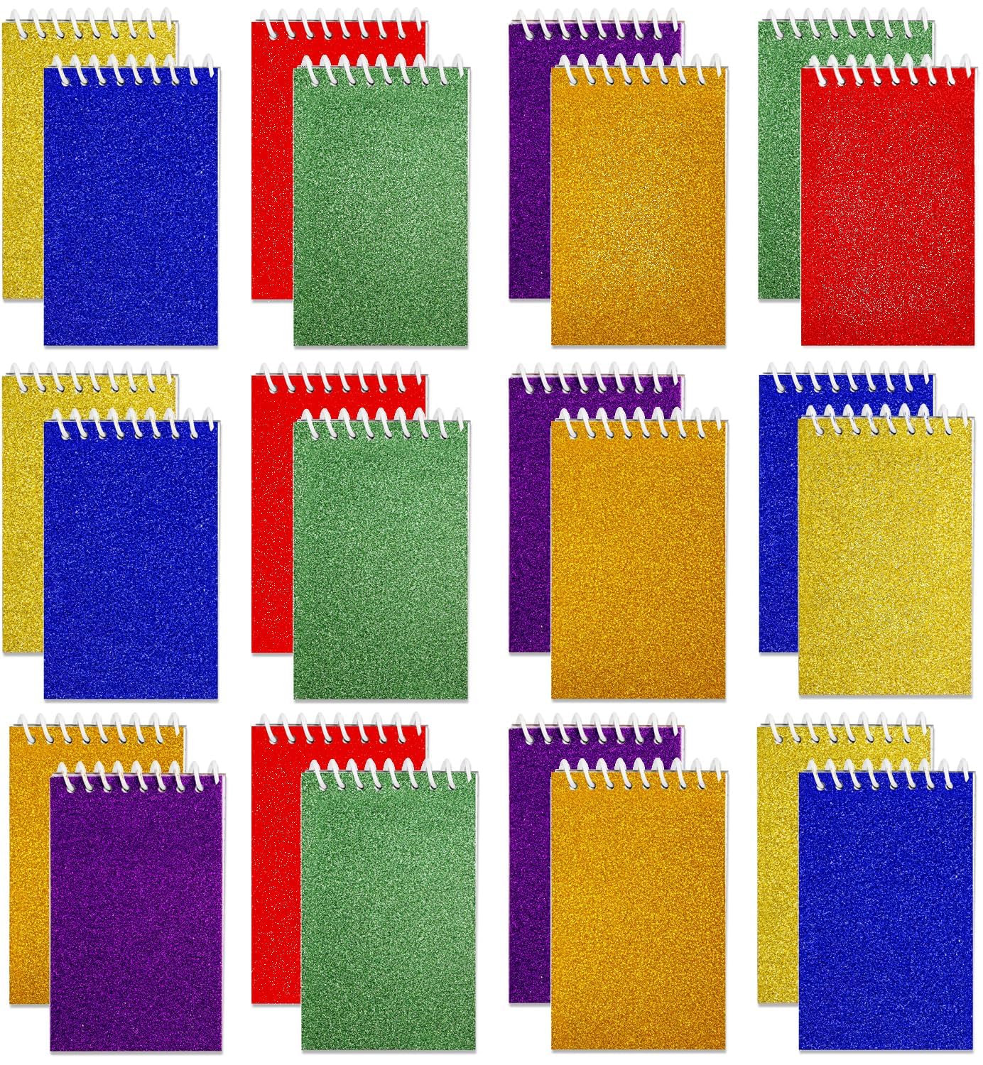 Bedwina Mini Prism Spiral Notepads - (Bulk Pack of 24) Small Pocket Mini Notepads for Kids, 2.5 Inch x 3.6 Inch - Spiral Sketch 