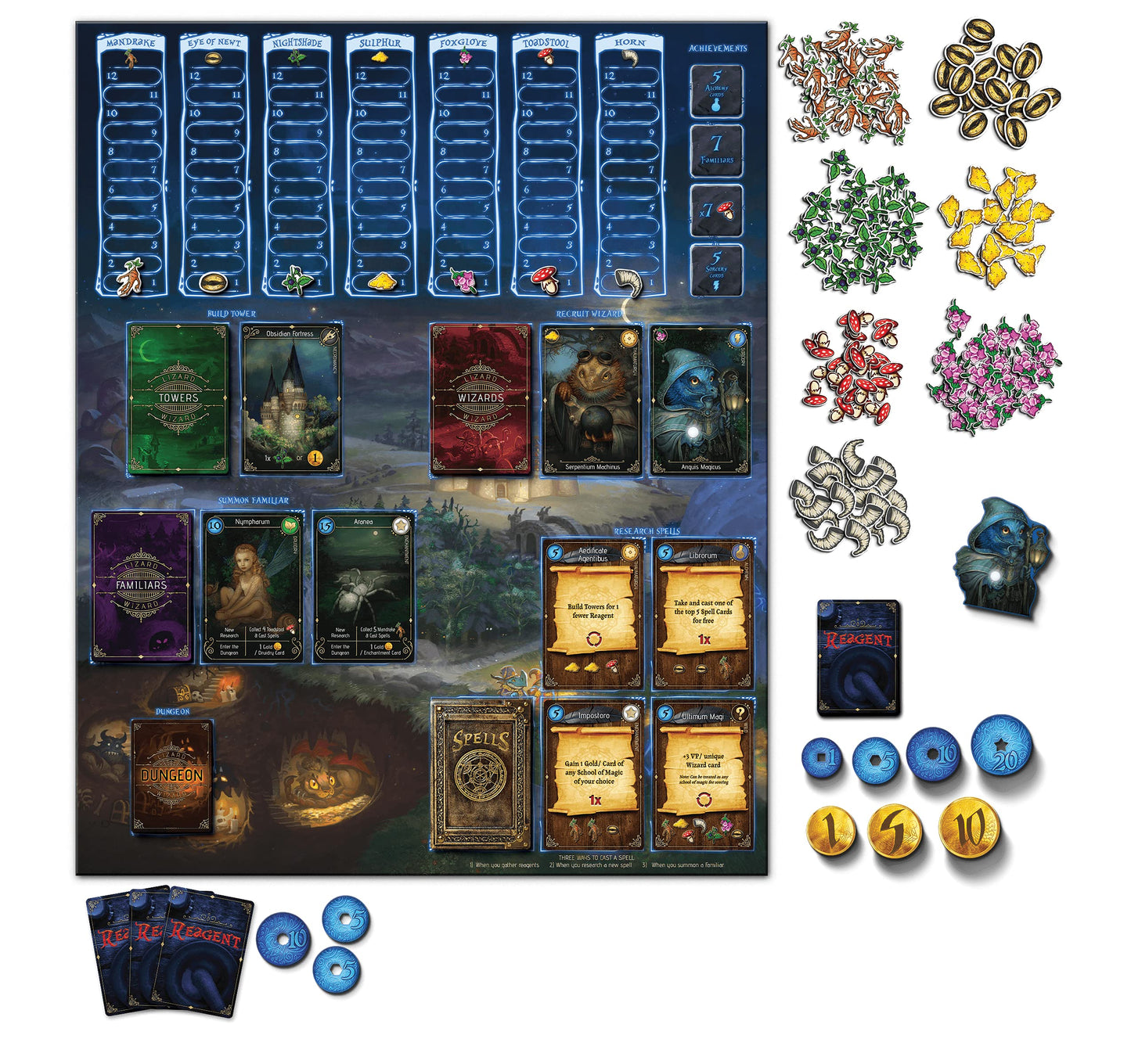 LIZARD WIZARD Forbidden Games – Fantasy Strategy Game, 2-6 Players, Cardboard, Multicolor, Ages 10+, Model 51123