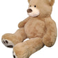 Anico Giant Plush Teddy Bear - 59" Light Brown, Embroidered Paws, Smiling Face, Polyester, Model SUVELAM