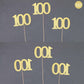 Gexolenu No 100, 10 Pack Double-Sided Gold Glitter 100Th Birthday Centerpieces For Tables, Number 100 Birthday Table Toppers Par