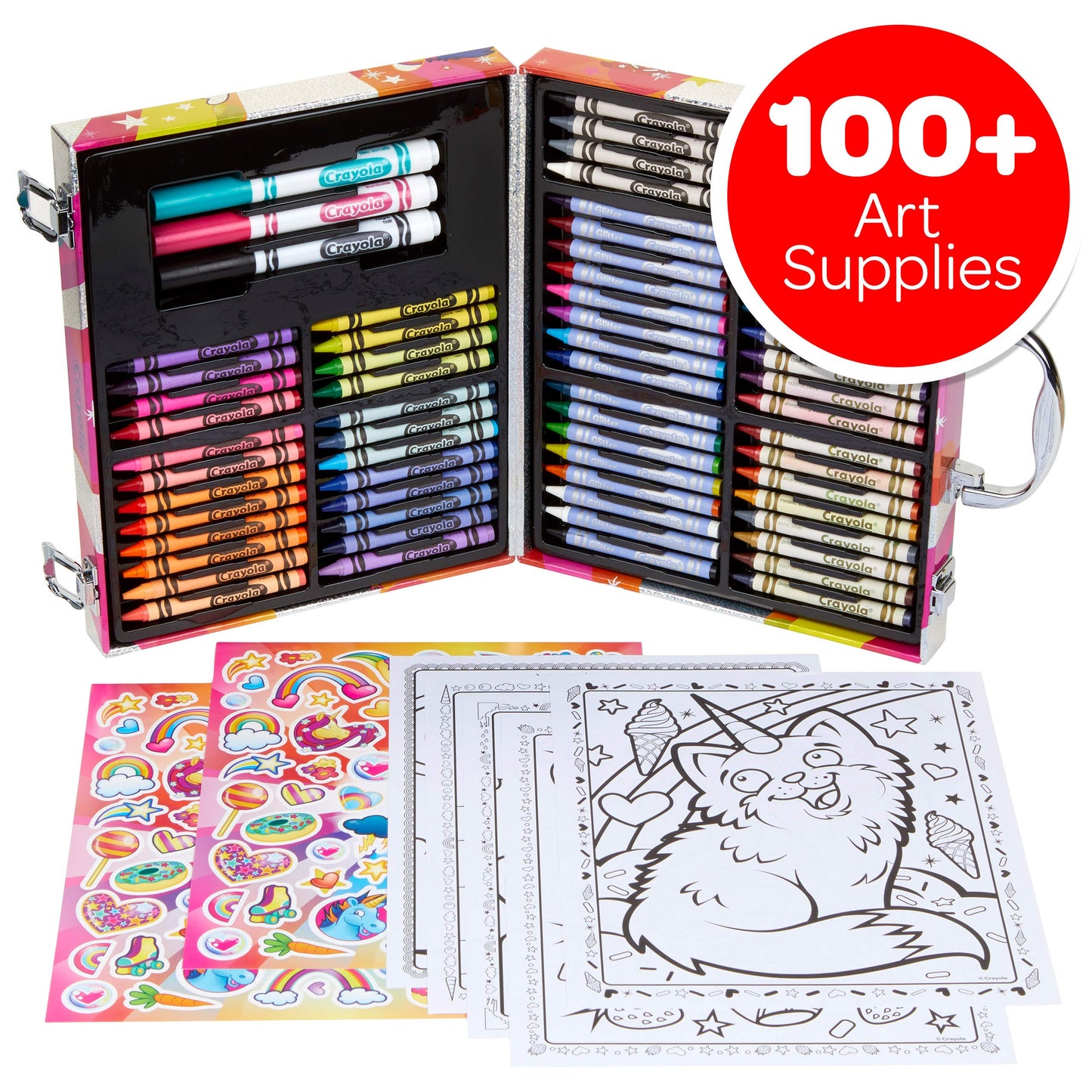 Crayola Mini Art Set - 109 Piece Kids Art Kit with UniCreatures, Multi-Color, Ages 3-7, Model 04-0528