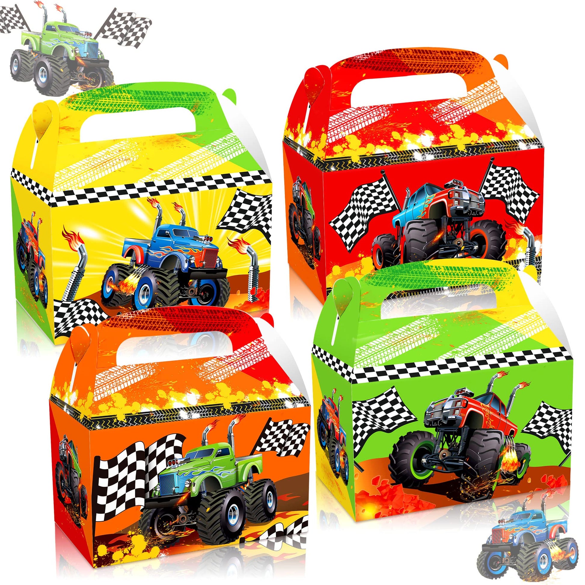 Roaring Good Time 12 PCS Monster Trucks Party Favor Boxes Monster Trucks Party Supplies Monster Trucks Party Favors Monster Truc
