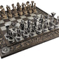 HPL Greek Mythology Chess Set - Zeus vs Poseidon - 17" Bronze Color Board - Pewter & Resin Pieces