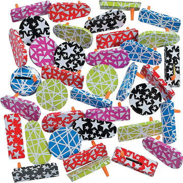 Fun Express Bulk Metal Noise Makers and Clackers, Great for Noise Makers during New Years, Sporting Events or Gragers for Purim,