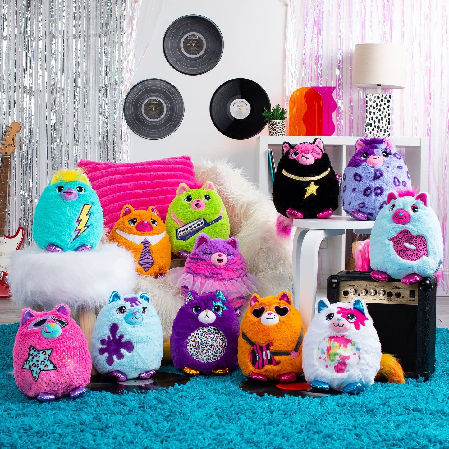 Basic Fun Misfittens Cats Plush - Series 3 Wild Cats, Polyester, 1 Count, Various Colors, Surprise Collectible Toy for Ages 3+
