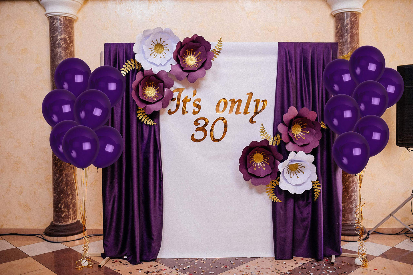 Treasures Gifted Dark Purple Balloons - Matte Violet Purple Balloons - 12 Inch Purple Balloons, Latex - Large Plum Balloons Bulk