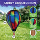 Hot Air Balloon Hanging Garden Spinner 22' - Vibrant Wavy Gradient Design, Weather-Resistant Outdoor Decor, Durable & Lightweight For Patios, Yards, And Gardens - Eye-Catching Wind Spinner