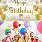 Gold Birthday Paty Backdrop Gold Happy Birthday Banner Gold Photography Background For Home Decorations Party Supplies 70.8 X 47