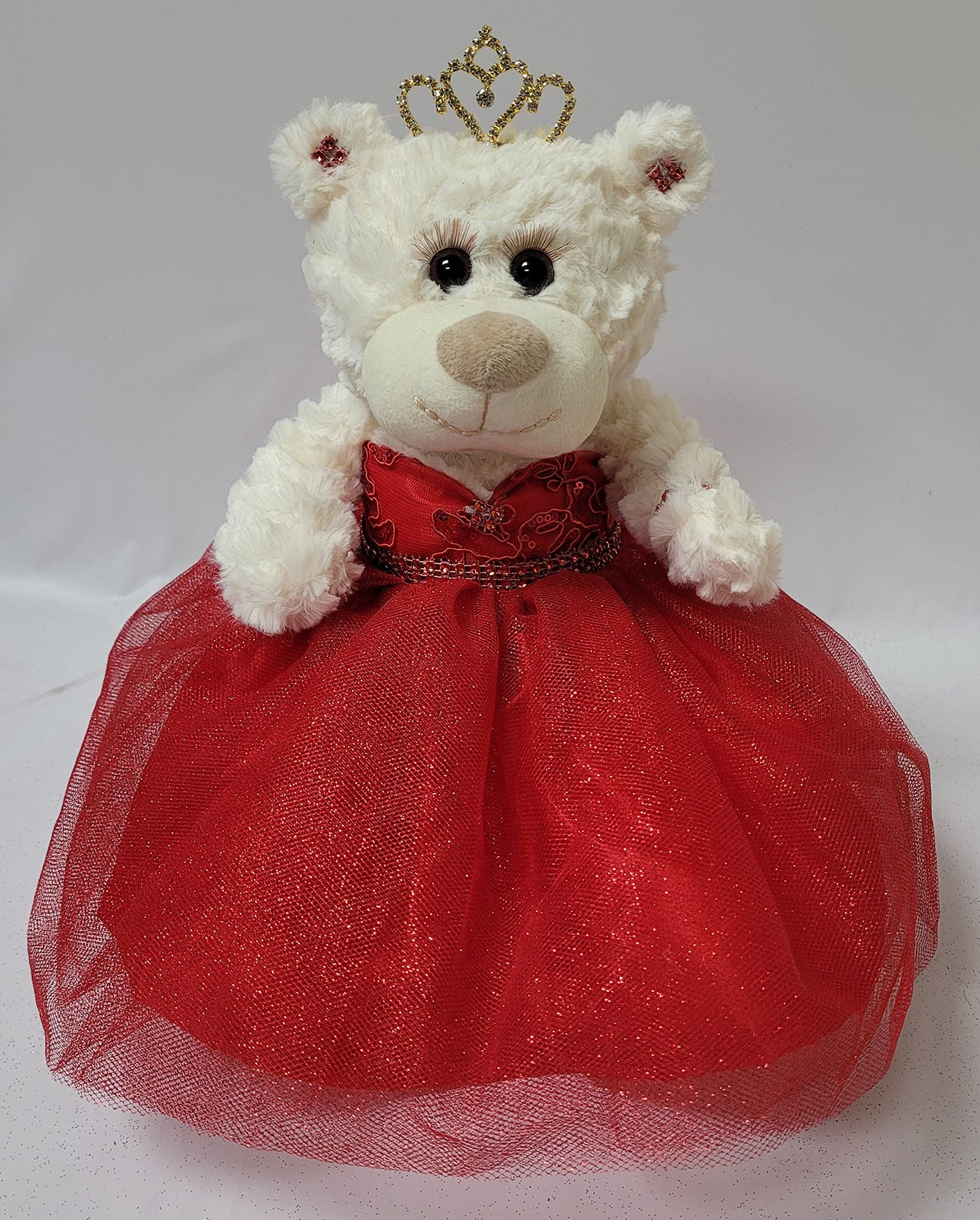 Kinnex Collections Since 1997 12' Quince Anos Quinceanera Last Doll Teddy Bear With Dress (Centerpiece) ~ Arc09831-14 (Red)
