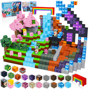 Graceduck Magnetic Blocks - 150 Pcs Build Dark Swordsman'S Forest Castle - Magnetic Toys For Montessori Toddler Christmas Birthday Gifts - Stem Sensory Toys For 3 4 5 6 7 8 9 10 Year Old Boys & Girls
