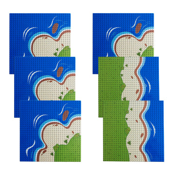 Apostrophe Games Island Building Blocks Base Plates - 6 Pack, Multicolor, Compatible with All Major Brands, Model: Island Plates