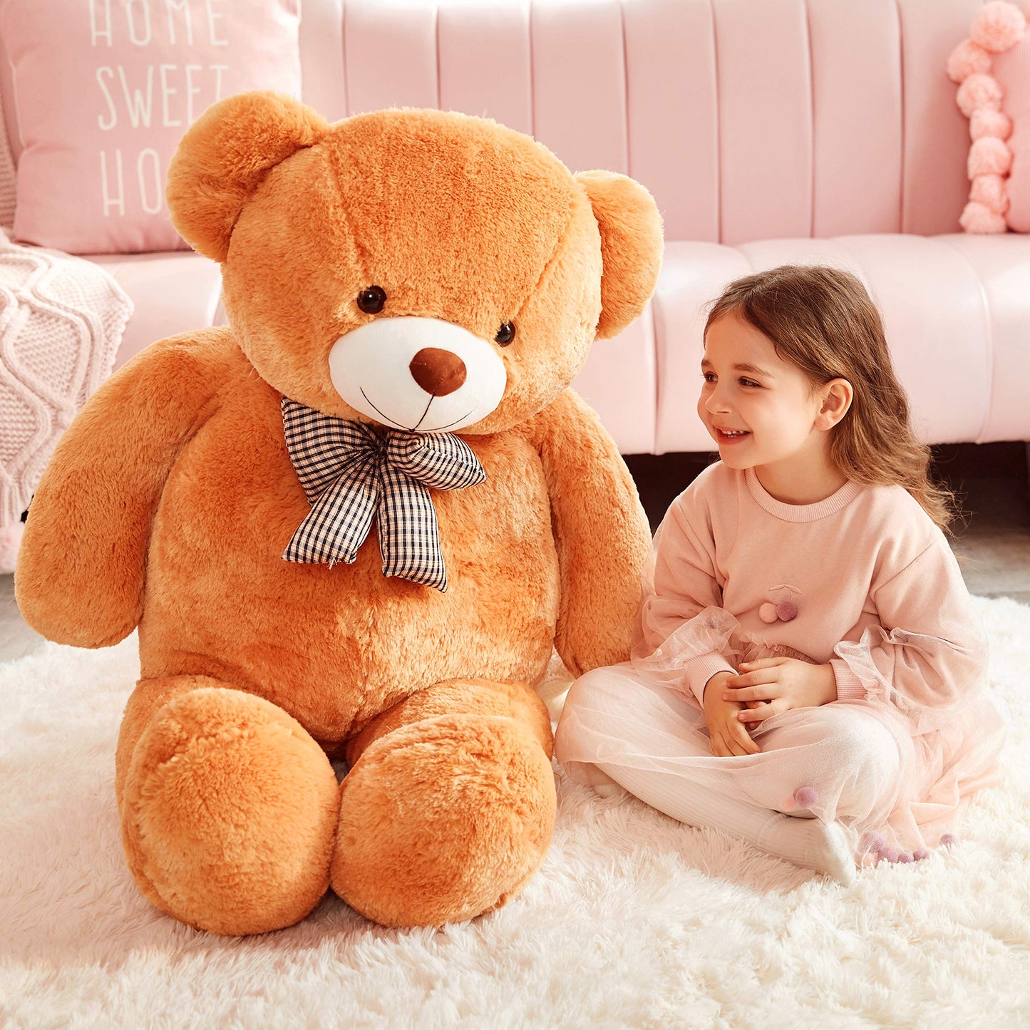 IKASA Giant Teddy Bear Plush Toy Stuffed Animals (Brown  47 inches)