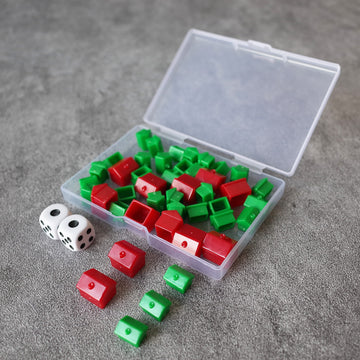 46 Pieces Game Replacement Pieces Games Hotels Houses And Dice, Game Set Of Plastic