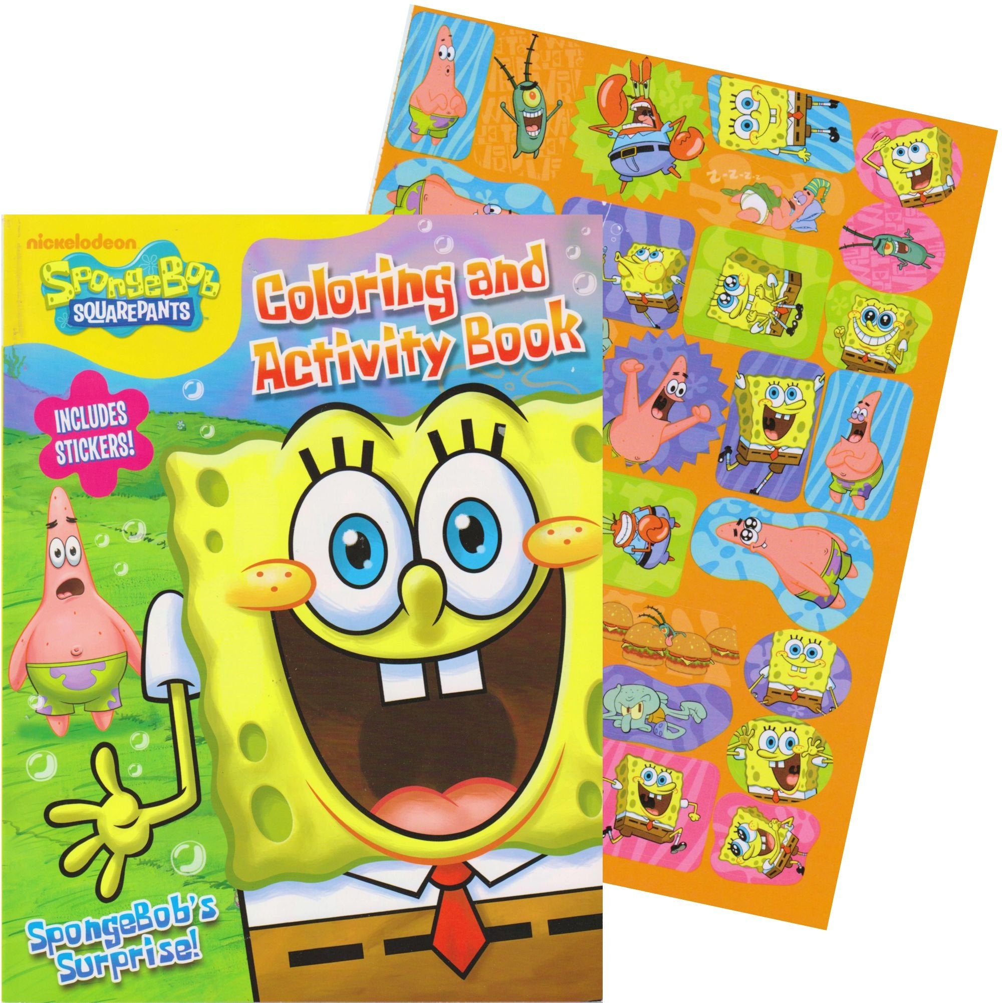 SpongeBob Giant Coloring Book with Stickers (SpongeBob Party Supplies ...