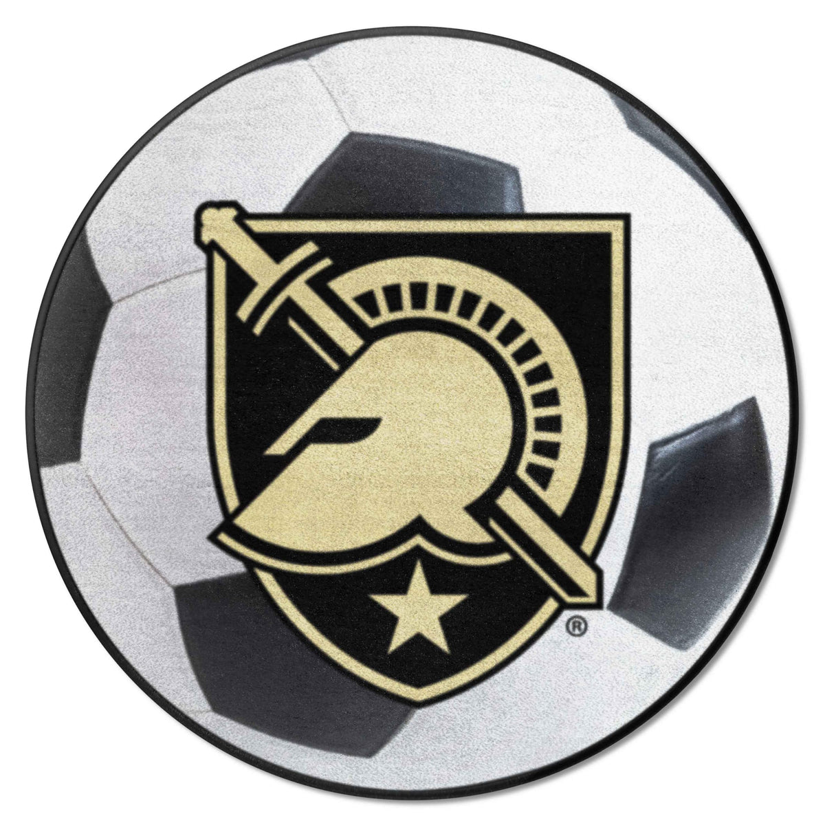 FANMATS 4163 Army West Point Black Knights Soccer Ball Rug - 27in. Diameter
