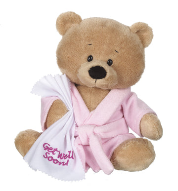 Ganz 10.5' Get Well Teddy With Pink Robe Plush