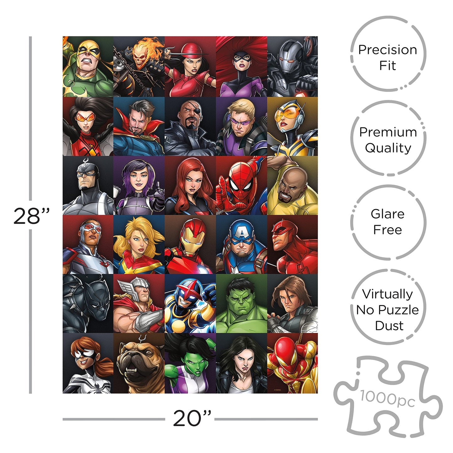 Aquarius Marvel Puzzle Superheroes (1000 Piece Jigsaw Puzzle) - Officially Licensed Marvel Merchandise & Collectibles - Glare Free - Precision Fit - 20 X 28 Inches