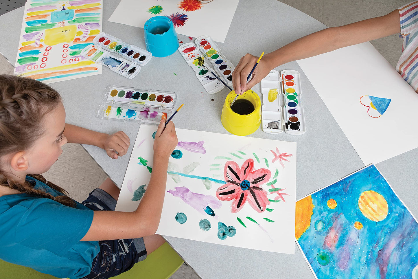 Creativity Street Stable Water Pots, Assorted Colors, 4-1/2 Dia., 6 Pieces