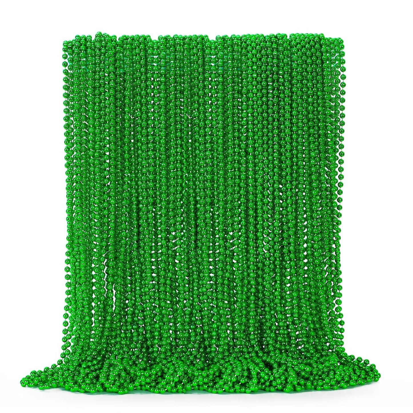 72PCS Green Bead Necklace, Mardi Gras Beads Necklace Accessories Bulk, Mardi Gras Xmas Necklaces Women Men, Parade Throw Accesso