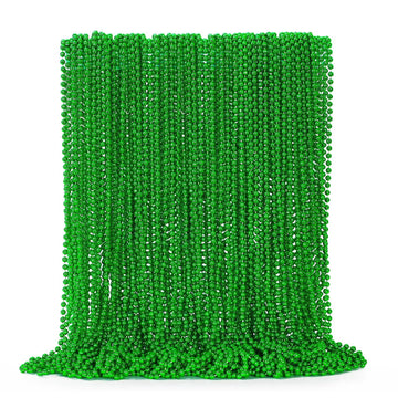 72PCS Green Bead Necklace, Mardi Gras Beads Necklace Accessories Bulk, Mardi Gras Xmas Necklaces Women Men, Parade Throw Accesso