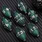 Aruohha Dnd Metal Dice Black Green Dragon Egg Dice With Metal Box, Role Playing Game Rpg Polyhedral D And D Dice Set D20 D12 D10