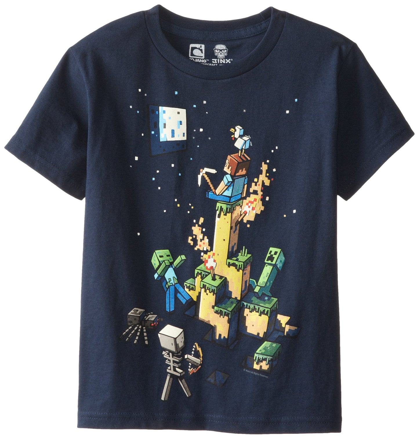 Minecraft Boys Tight Spot Youth Tee, Navy, Large