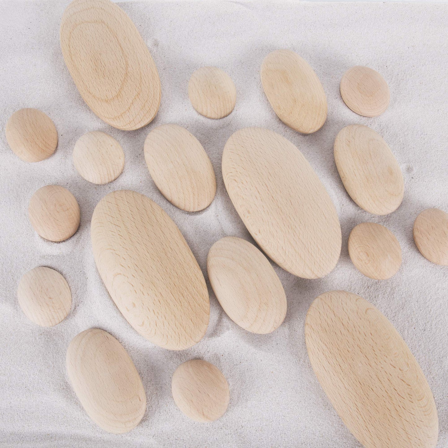 Guidecraft Wood Stackers - River Stones: 20 Natural Building Blocks Set For Children, Develop Fine Motor Skills